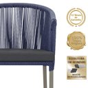 Ver imagem 3 de Mesa com 6 Cadeiras de Jantar Roma 120cm e Noronha em Alumínio Fendi Corda Náutica Estofado 11 Trama