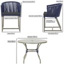 Ver imagem 2 de Mesa com 6 Cadeiras de Jantar Roma 120cm e Noronha em Alumínio Fendi Corda Náutica Estofado 11 Trama