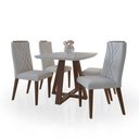 Ver imagem 1 de Mesa Benedicta Natural Off White com 4 Cadeiras Verona Linho Bege 160x90