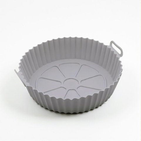 Forma de Silicone Cinza 16x4,5cm Reutilizável Antiaderente para Airfryer e Forno