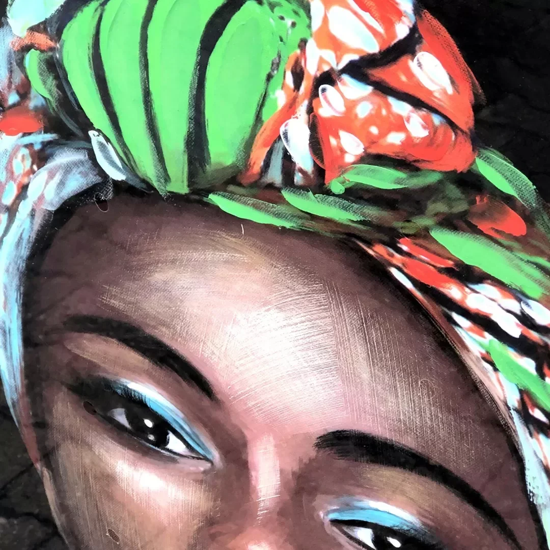 Ver imagem 2 de Quadro Decorativo Africana Com Arara À Óleo 120 X 80