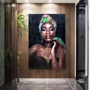 Ver imagem 7 de Quadro Decorativo Africana Com Arara À Óleo 120 X 80