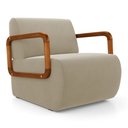 Ver imagem 5 de Kit 02 Poltronas Decorativas Orgânica Living Kavya Veludo Bege - Desk Design