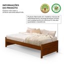 Ver imagem 2 de Cama de Solteiro com Colchão Madeira Maciça Gabrieli Mona Estrutura Reforçada Vintage Retrô Castanho