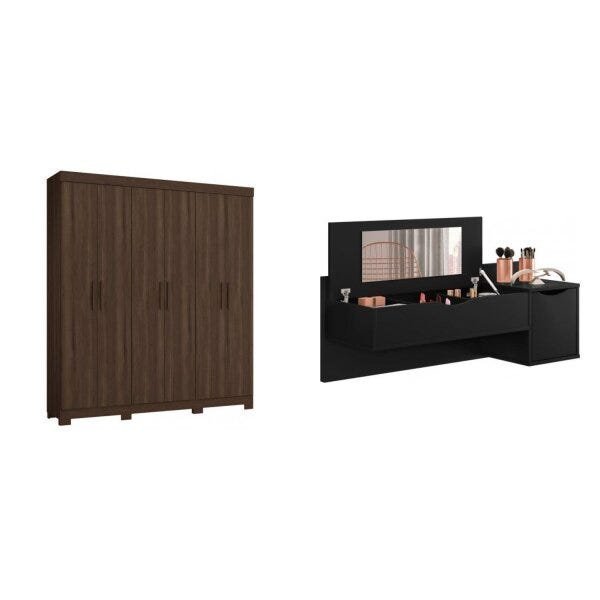 Conjunto Quarto de Casal Guarda-Roupa Casal 6 Portas 2 Gavetas e Penteadeira Espresso Móveis é boa?