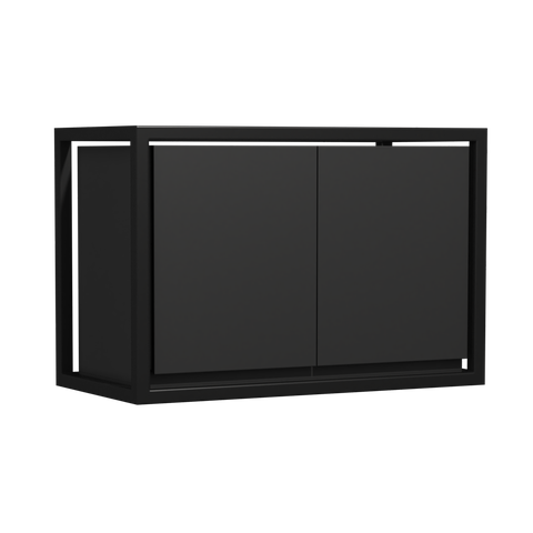 Armário Aéreo Industrial de Cozinha 60x30cm 2 Portas Preto