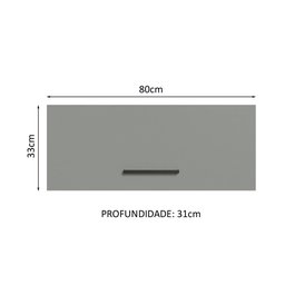 Armário Aéreo Multiuso 80cm 1 Porta Basculante Agata Madesa - 3