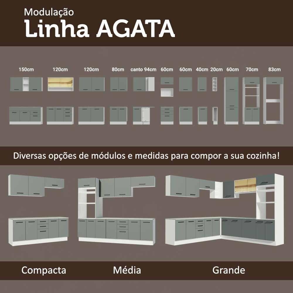 Armário Aéreo Multiuso 80cm 1 Porta Basculante Agata Madesa - 8