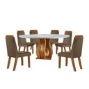 Ver imagem 3 de Sala de Jantar 6 Cad Estofadas Riviera e Mesa Redonda com Tampo de Vidro Nuance Yescasa