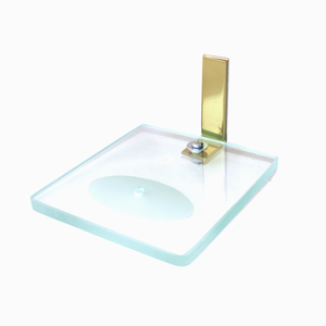 Saboneteira Luxo Chapa Grossa Douradocom Vidro Incolor