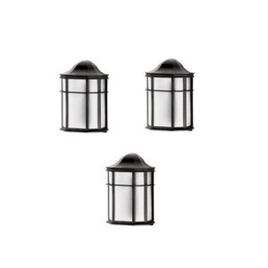 3 Arandela Janelinha Colonial Preta Externa Retro Acl59