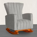 Ver imagem 2 de Kit 2 Poltronas Estofada Balanço Melinda Linho Bege