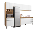 Ver imagem 2 de Cozinha Modulada Andréia 280cm com Tampo Mdp - Amêndoa Branco Ajl