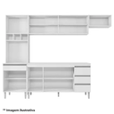 Ver imagem 3 de Cozinha Modulada Andréia 280cm com Tampo Mdp - Amêndoa Branco Ajl
