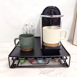 Suporte Porta Capsula Gaveta Base Maquina Cafe Cafeteira Universal 40 Capsulas Nespresso Bandeja Met - 4