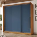 Ver imagem 1 de Guarda Roupa Casal 220cm com 3 Portas de Correr e 4 Gavetas 240837 Valência Politorno Móveis