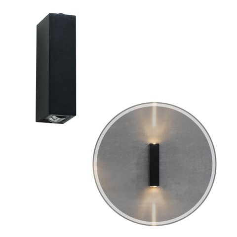 Arandela Led Mitel 2x3w 3000k Preto - Preto/p