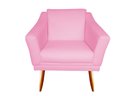 Ver imagem 3 de Kit Namoradeira + 1 Poltrona Decorativa Agatha Suede Rosa Bebê Pés Madeira Ms Decor