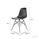 Ver imagem 4 de Cadeira Saarinen Pés de Polipropileno Preta para Recepção Home Office Quartos e Escritórios