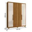 Ver imagem 4 de Guarda Roupa Solteiro Yara 4 Portas de Bater 3 Gavetas MDP Freijó Off White Moval Móveis