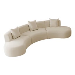 Kit Sofá Modular 4 Lugares Moderno Curvo Orgânico Duna Bouclé - 1