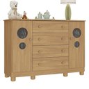 Ver imagem 6 de Cômoda Infantil 125cm 2 Portas com Vidro e 4 Gavetas Bombom Multimóveis Mp4465 Madeirado