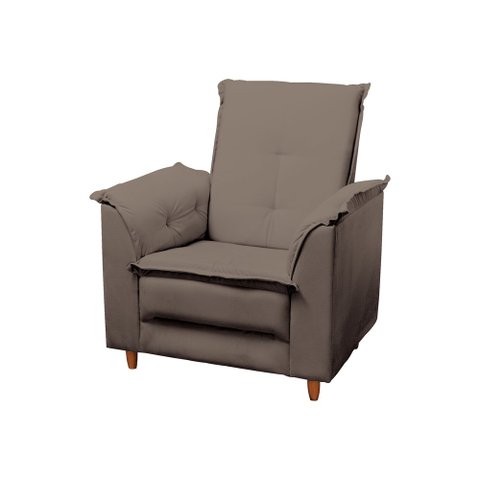 Poltrona Amamentação Ariel Suede Pés Palito Tana Decor Newbelle Decor Marrom Claro