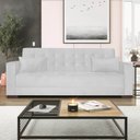 Ver imagem 1 de Sofá Cama 3 Lugares Jobim Suede Branco - Amarena Móveis