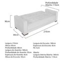 Ver imagem 3 de Sofá Cama 3 Lugares Jobim Suede Branco - Amarena Móveis