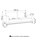 Ver imagem 4 de Sofá 3 Lugares 200cm Living Sala de Estar Kayrós D05 Sintético Whisky - Mpozenato