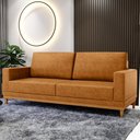 Ver imagem 1 de Sofá 3 Lugares 200cm Living Sala de Estar Kayrós D05 Sintético Whisky - Mpozenato