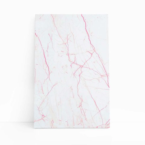 Mármore Branco e Rosa Decorativo Quadro Canvas 100x70cm