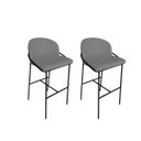 Ver imagem 2 de Kit 2 Banquetas Alta Bancada Base de Ferro Preto Jbv Móveis: Cinza