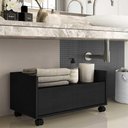 Ver imagem 2 de Gabinete Armário Banheiro 60cm com Rodízios Multimóveis V3591 Preto