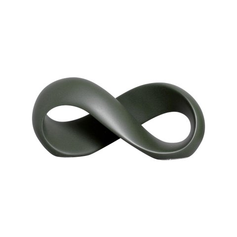 Escultura Decorativa de Mesa em Cerâmica Infinito Horizontal Verde Lúpulo