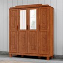 Ver imagem 1 de Guarda Roupa Roupeiro 4 Portas com Espelho Linha Cobre 1272c Castanho Finestra