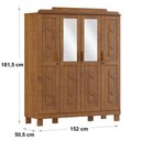 Ver imagem 2 de Guarda Roupa Roupeiro 4 Portas com Espelho Linha Cobre 1272c Castanho Finestra