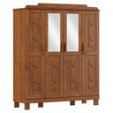 Ver imagem 4 de Guarda Roupa Roupeiro 4 Portas com Espelho Linha Cobre 1272c Castanho Finestra