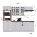 Ver imagem 3 de Cozinha Modulada 5 Peças 100% MDF Bari com Vidro Branco