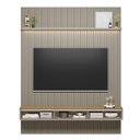 Ver imagem 6 de Painel Ripado Modular 219cm Ozero Prateleira MDP/MDF Nicho Arredondado Gris/Tauari Fosco G77 - Gran