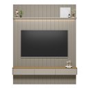 Ver imagem 1 de Painel Ripado Modular 219cm Ozero Prateleira MDP/MDF Nicho Arredondado Gris/Tauari Fosco G77 - Gran