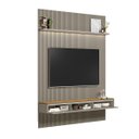 Ver mais imagens de Painel Ripado Modular 219cm Ozero Prateleira MDP/MDF Nicho Arredondado Gris/Tauari Fosco G77 - Gran