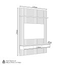 Ver imagem 2 de Painel Ripado Modular 219cm Ozero Prateleira MDP/MDF Nicho Arredondado Gris/Tauari Fosco G77 - Gran