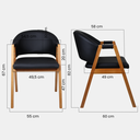 Ver imagem 2 de Poltrona para Sala Denver Cor Mel Estofado Corano Preto