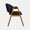 Ver imagem 4 de Poltrona para Sala Denver Cor Mel Estofado Corano Preto