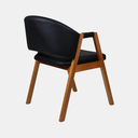 Ver imagem 5 de Poltrona para Sala Denver Cor Mel Estofado Corano Preto