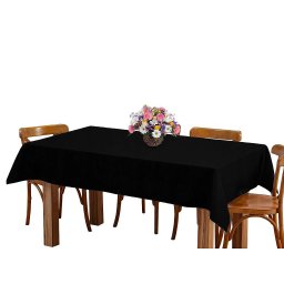 Toalha de mesa 6 Lugares 2,00m Retangular Oxford Liso Preto - 1