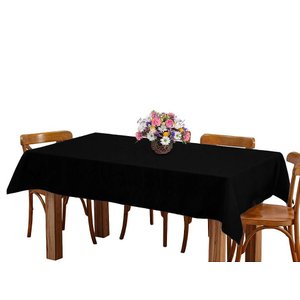 Toalha de mesa 6 Lugares 2,00m Retangular Oxford Liso Preto