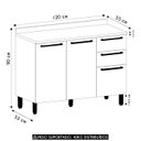 Ver imagem 3 de Balcão de Cozinha com Tampo 120cm Mirella Freijó/cinammon L01 - Mpozenato