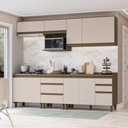 Ver imagem 1 de Cozinha Compacta 6 Peças com Tampo para Cooktop Connect 10 Portas 4 Prateleiras MDF Duna e Cristal
